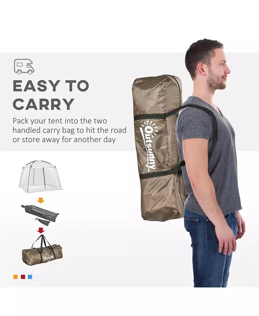 Outsunny Screen Tent, 10' x 10' Screen House Room with UV50+ Protection 3