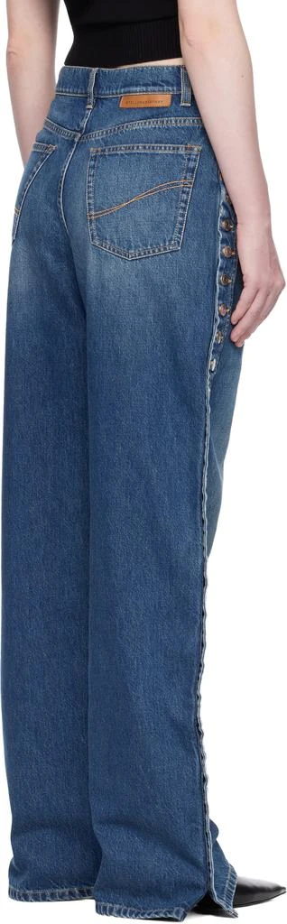 Stella McCartney Blue Popper-Studded Straight-Leg Jeans 3