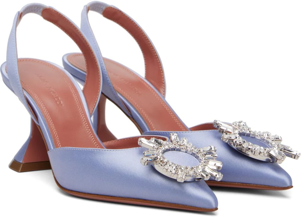 Amina Muaddi Blue Begum Sling 70 Heels 4