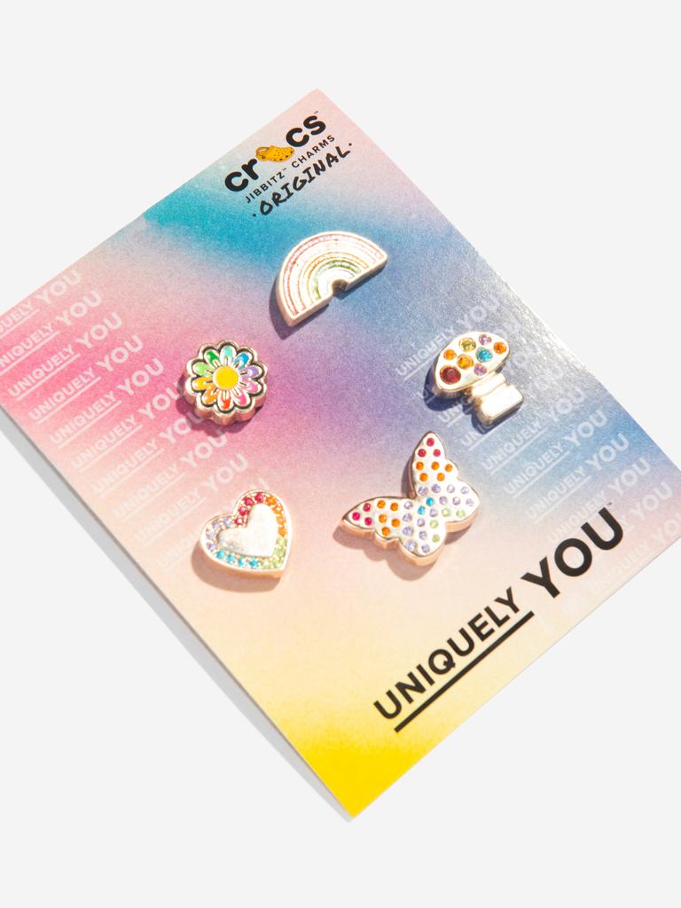 Crocs Girls Rainbow Festival Jibbitz™ Charm 5 Pack in Multicolour