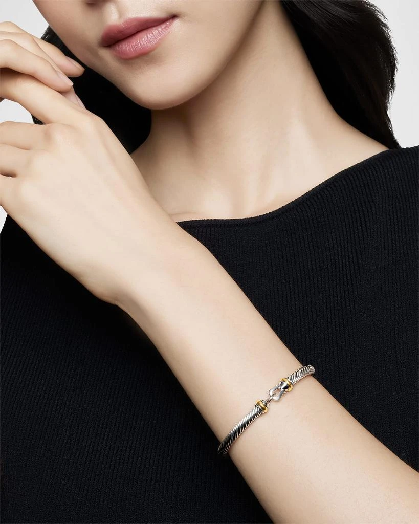 David Yurman Cable Buckle Bracelet in Silver with 18K Gold 7