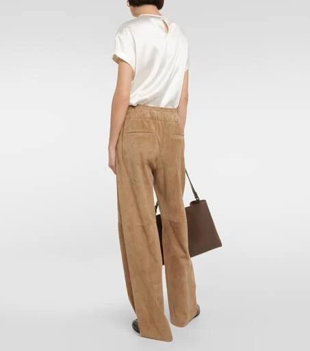 Brunello Cucinelli Wide-leg suede pants 3