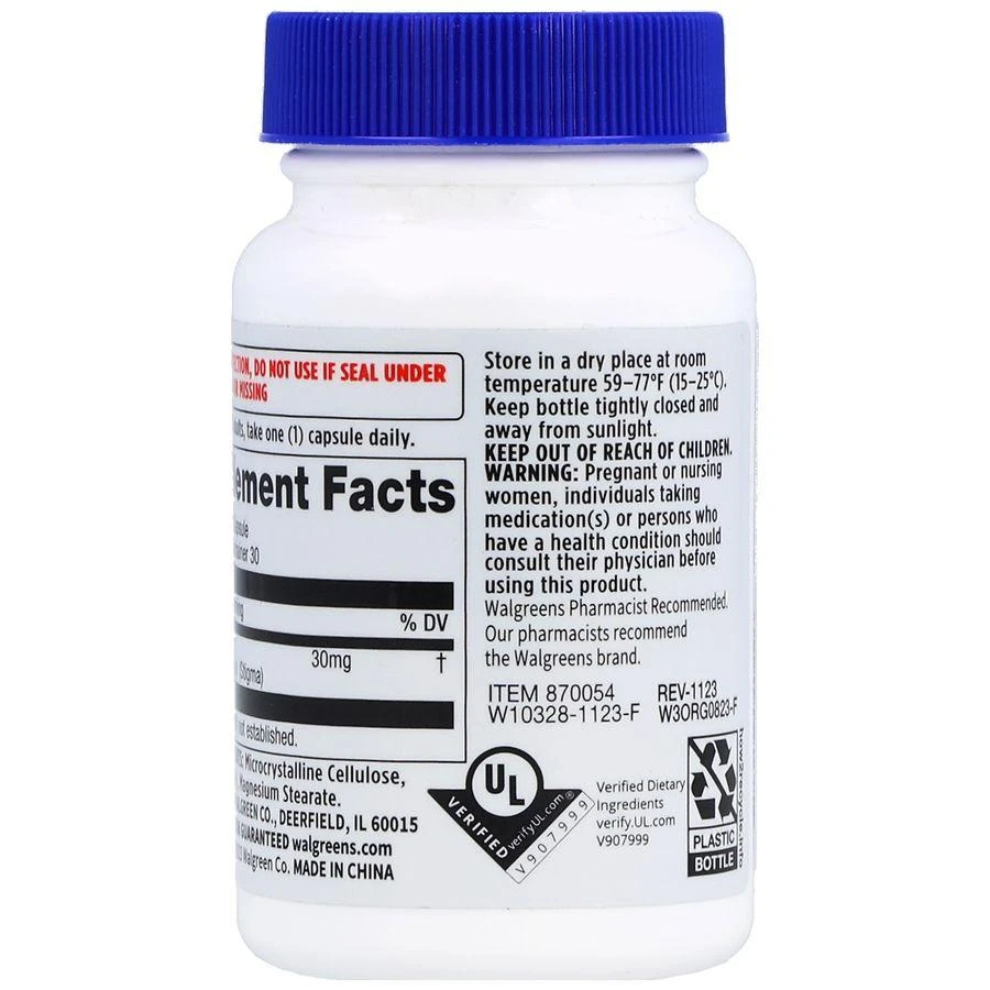 Walgreens Free & Pure Saffron 30 mg Capsules 6