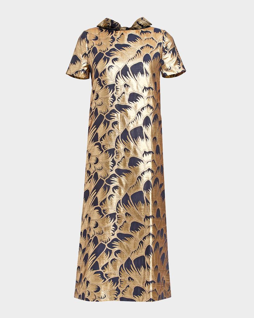 Mestiza New York Adria Metallic Jacquard Midi Shift Dress