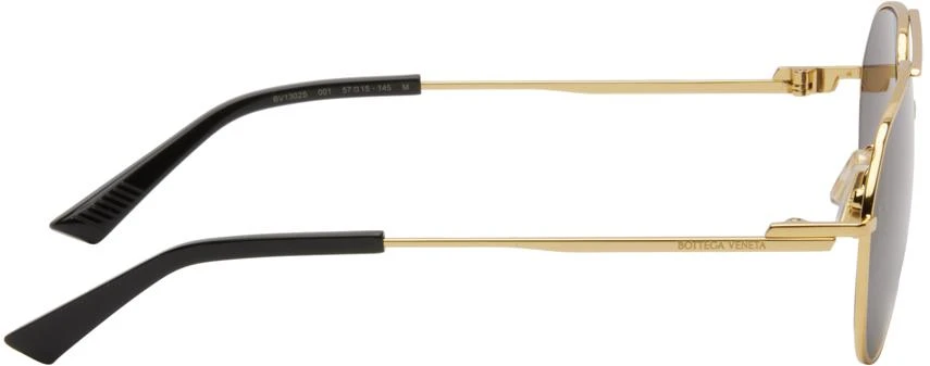 Bottega Veneta Gold Split Pilot Metal Sunglasses 2