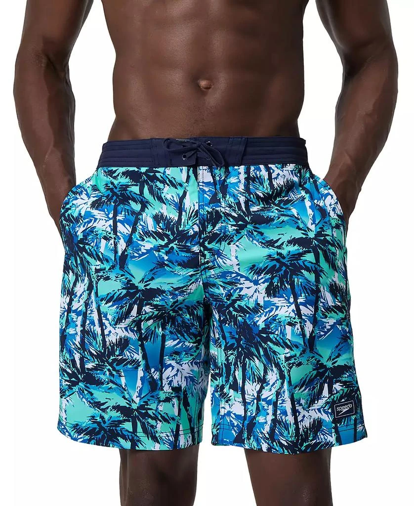 Speedo Men's Hawaiian Sky Bondi Basin Palm Print Drawstring 9" Boardshorts 1