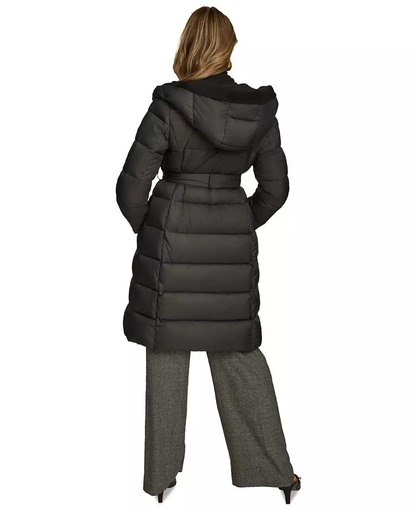 Donna Karan Women's Belted Hooded Puffer Coat 2
