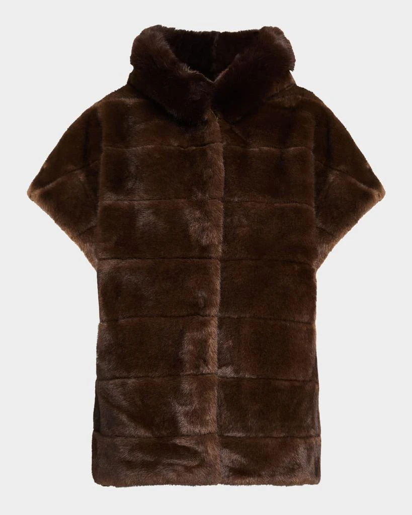 Adrienne Landau The Gloria Faux Fur Short Sleeve Vest 1