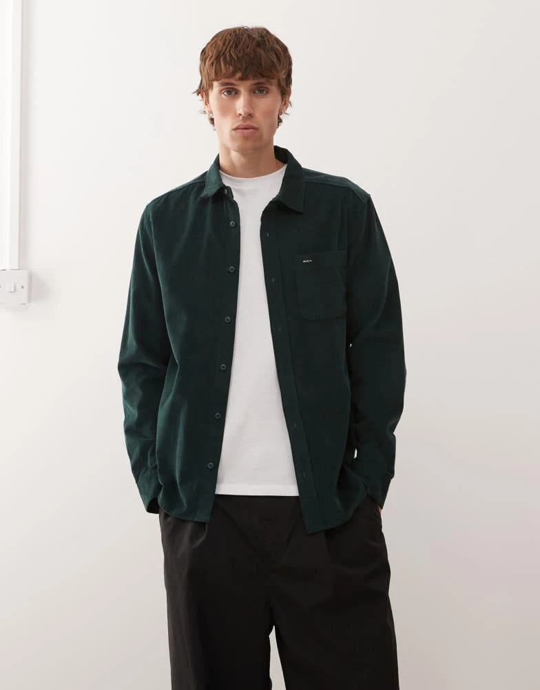 RVCA RVCA Freeman cord long sleeve shirt in hunter green - Shirts - Free  Shipping - BeyondStyle