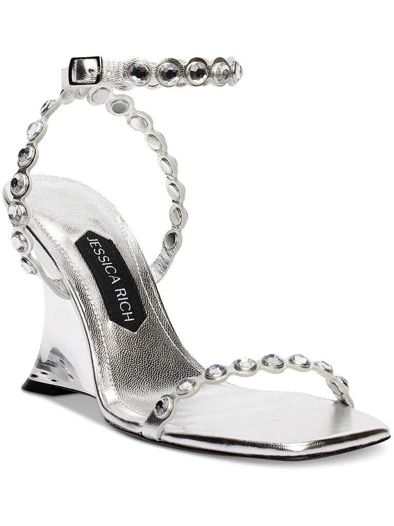 Jessica Rich Diamond Wedge Womens Slip On Open Toe Slingback Heels 1