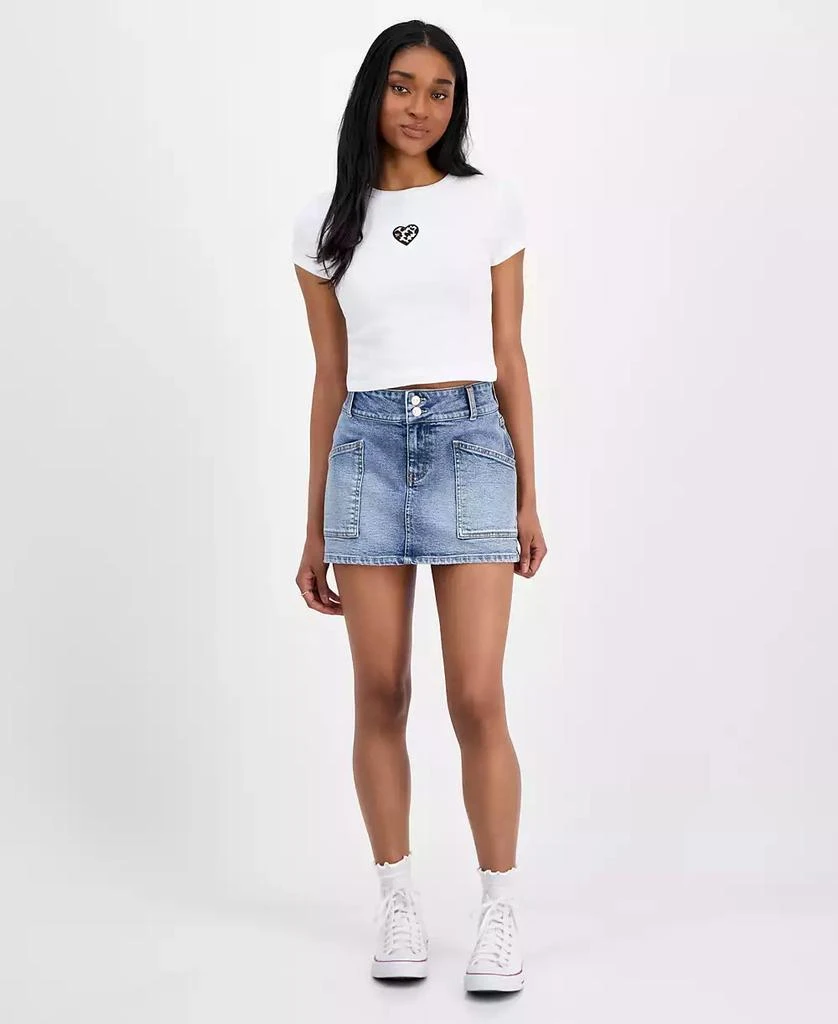Celebrity Pink Juniors' Double-Button Mini Denim Skirt 1