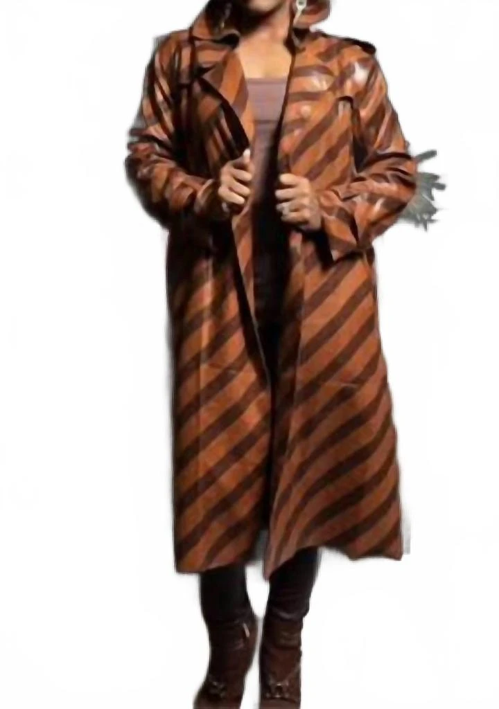BEULAHSTYLE Two Tone Trench Coat In Brown