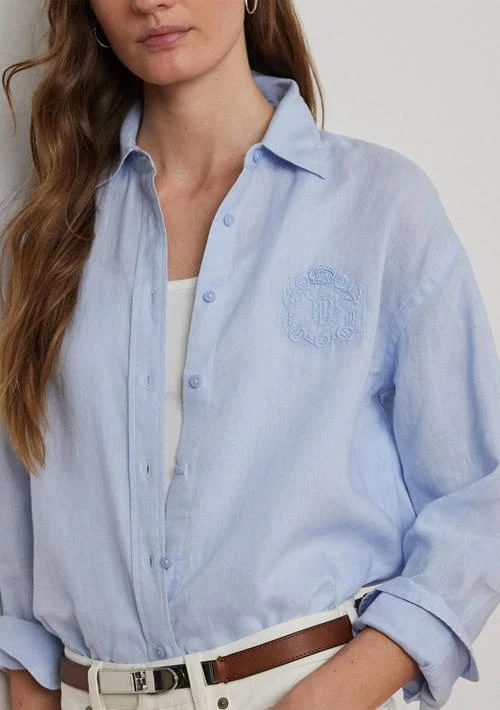 Ralph Lauren Ralph Lauren Oversize Floral Logo Linen Shirt 3