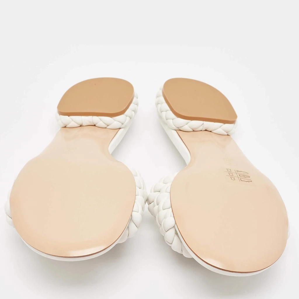 Gianvito Rossi Gianvito Rossi White Braided Leather Slide Flats Size 38.5 6