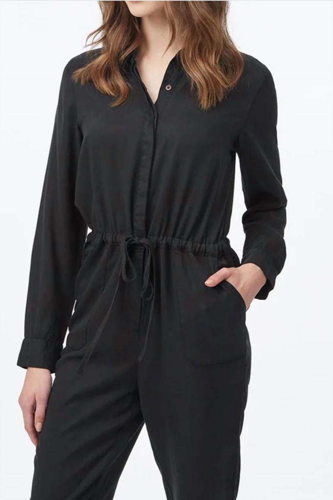 tentree Laidback Tencel Jumpsuit In Meteorite Black