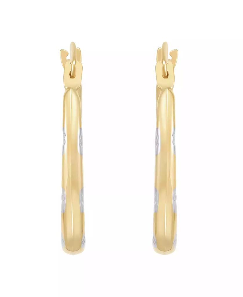 Macy's Polished Pattern Hoop Earrings in 14K Yellow Gold