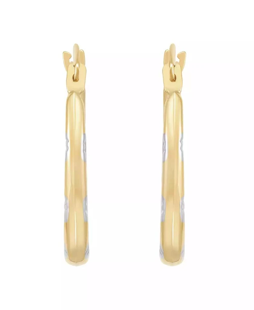 Macy's Polished Pattern Hoop Earrings in 14K Yellow Gold 2