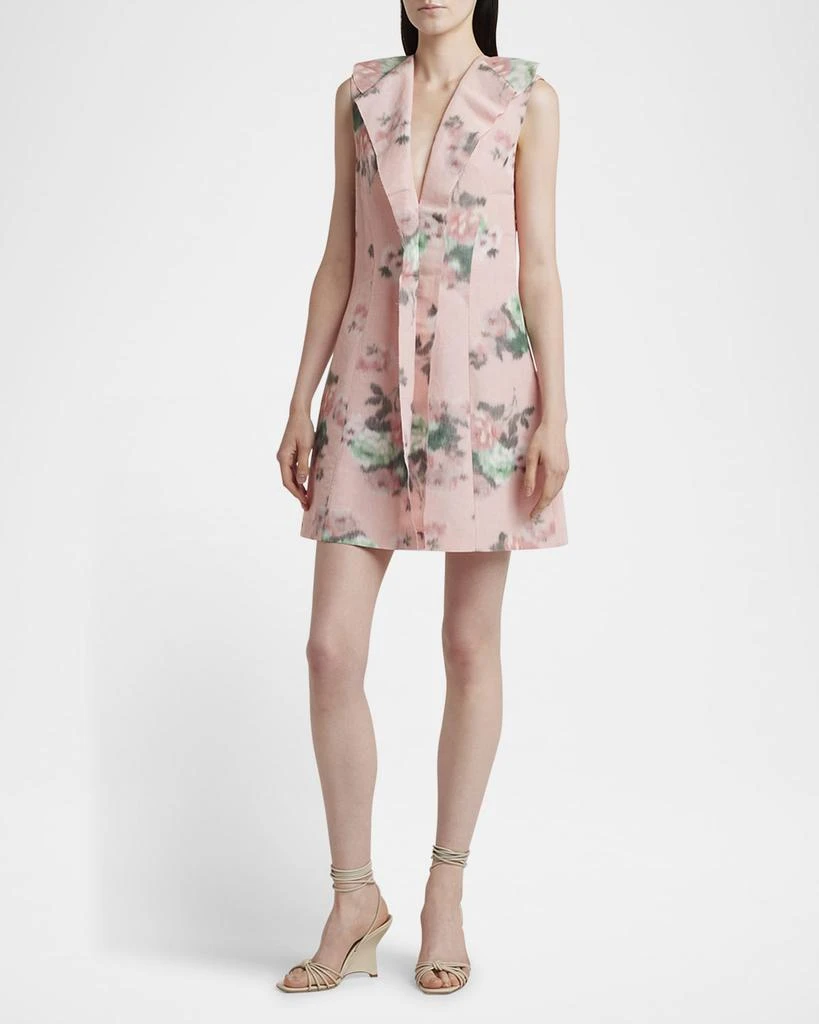 PHILOSOPHY di LORENZO SERAFINI Blur Floral-Print Ruffle Sleeveless Mini Dress 2