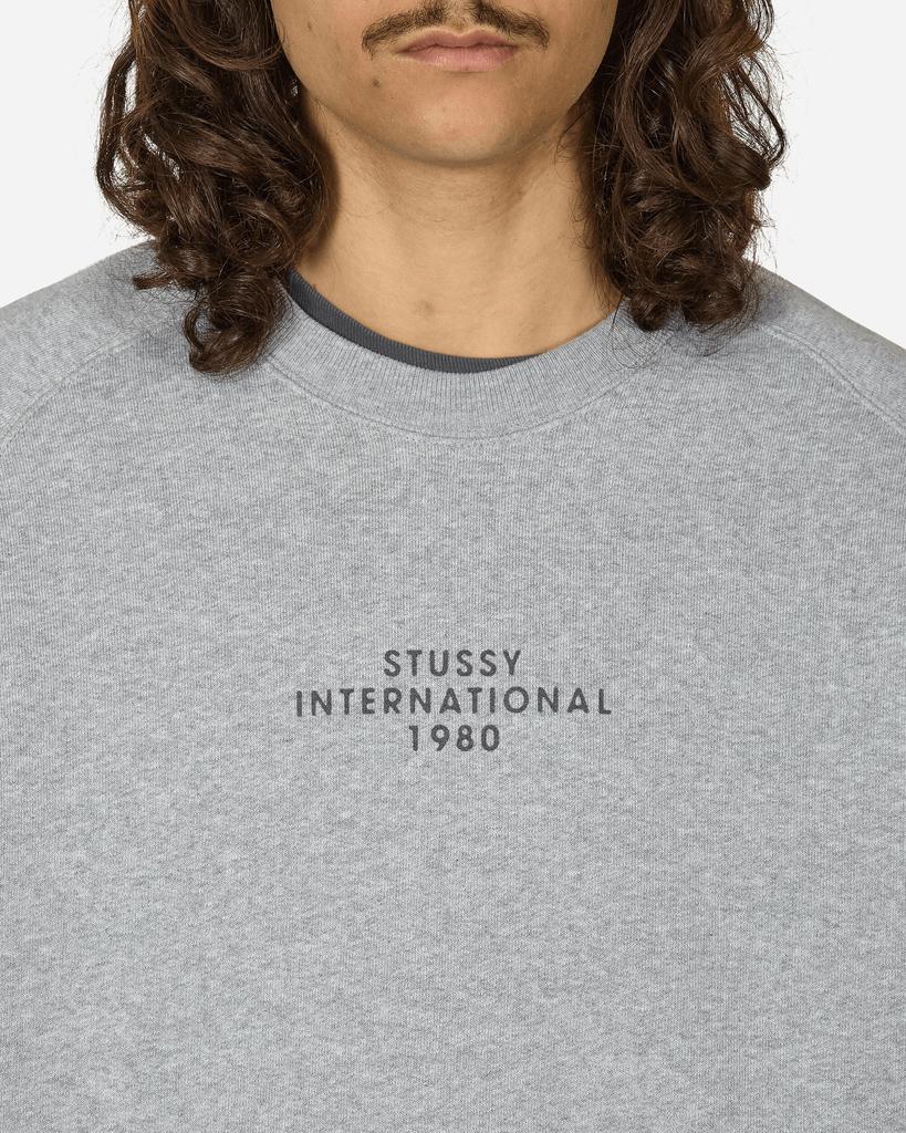 STUSSY Raglan Sleeve Crewneck Sweatshirt Grey Heather