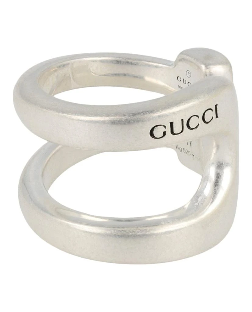 Gucci Sterling Silver Stirrup Wrapped Horsebit Ring