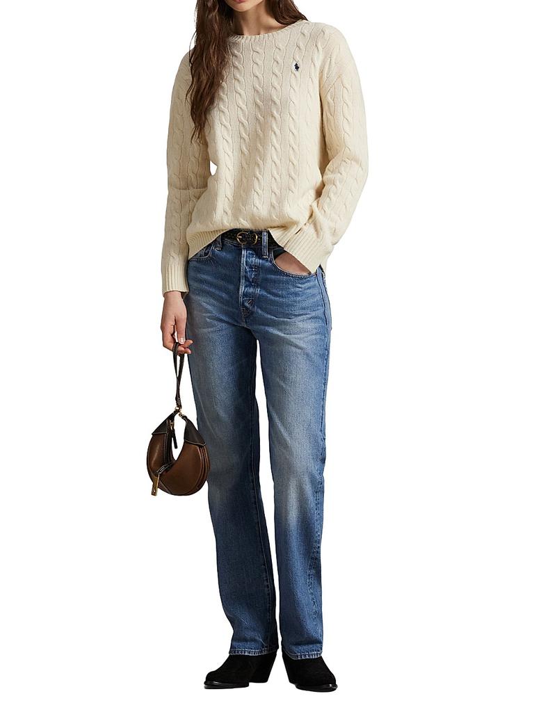 Ralph Lauren Cable-Knit Wool-Cashmere Crewneck Sweater