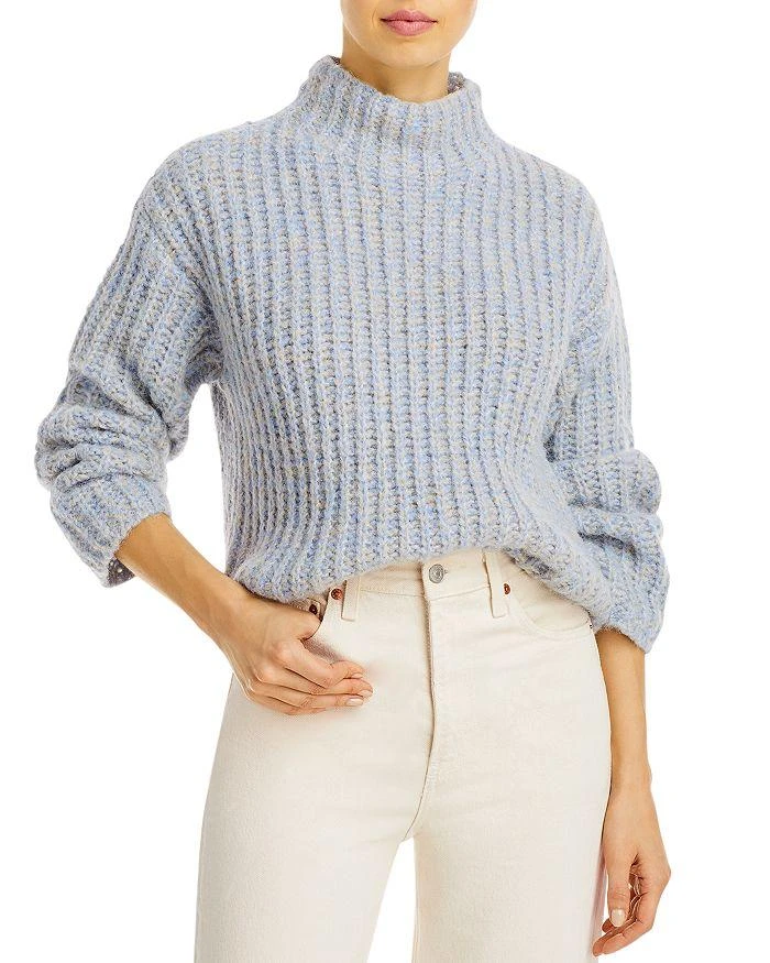 AQUA Ribbed Mock Turtleneck Sweater - Exclusive 1