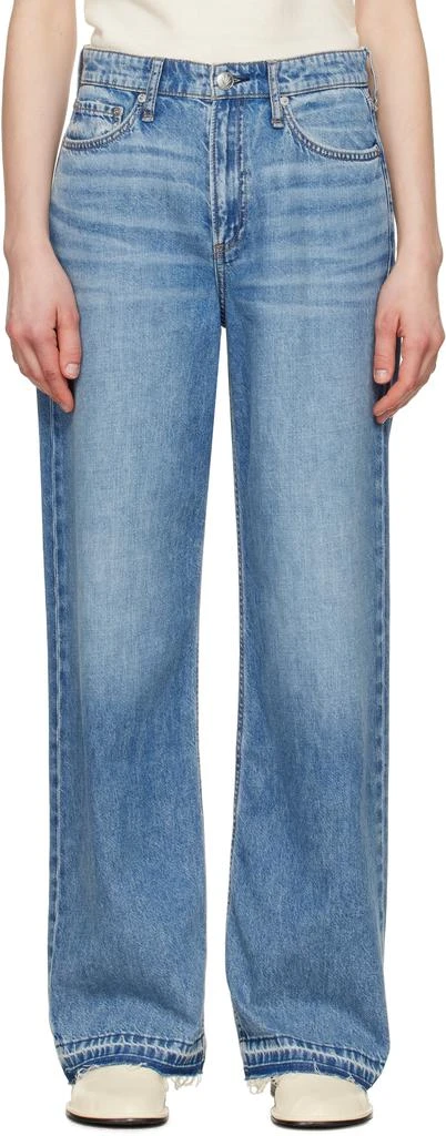 Rag & Bone Blue Featherweight Logan Wide-Leg Jeans 1