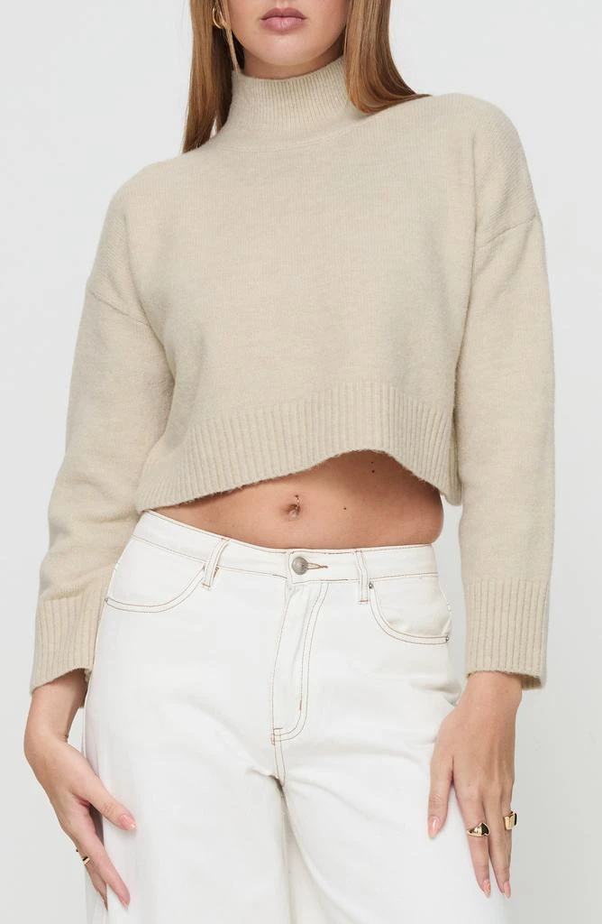 Princess Polly Carrie Jane Mock Neck Wool Blend Crop Sweater 1