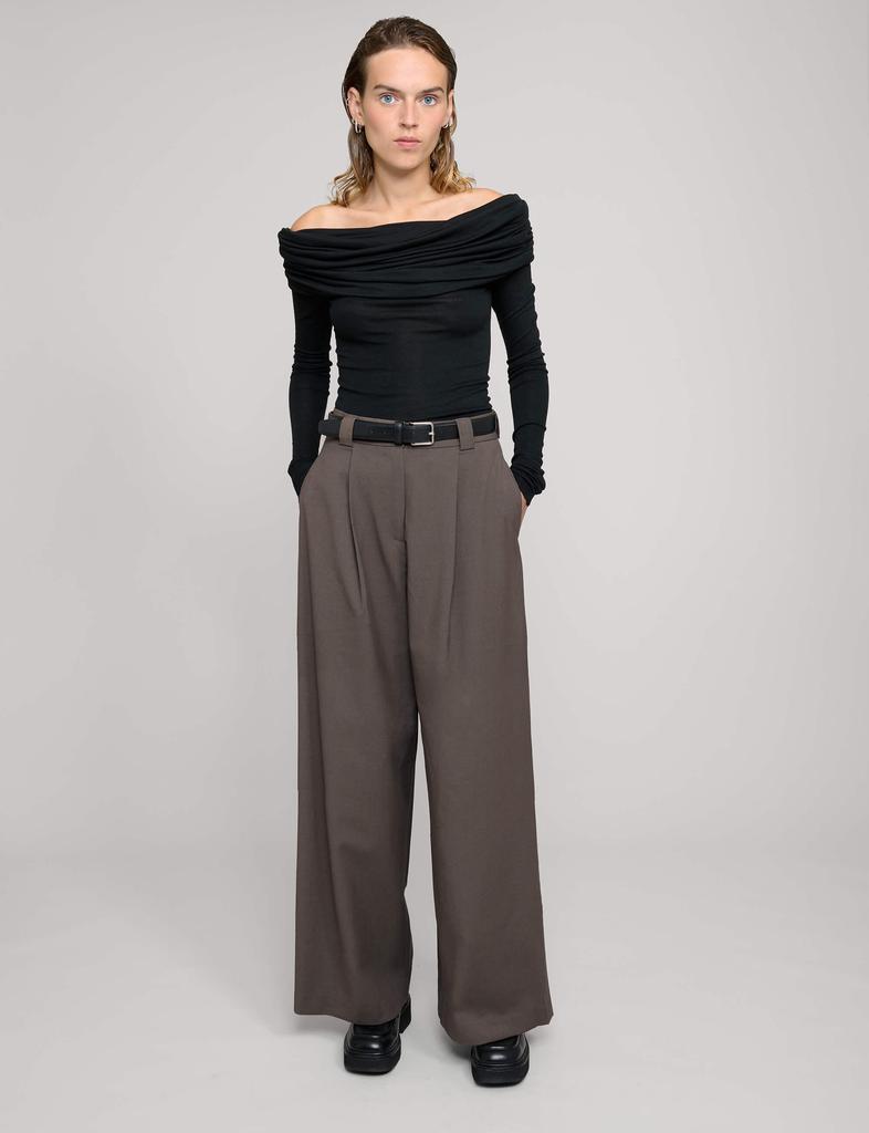 Pixie Market Brown Wide-Leg Pants