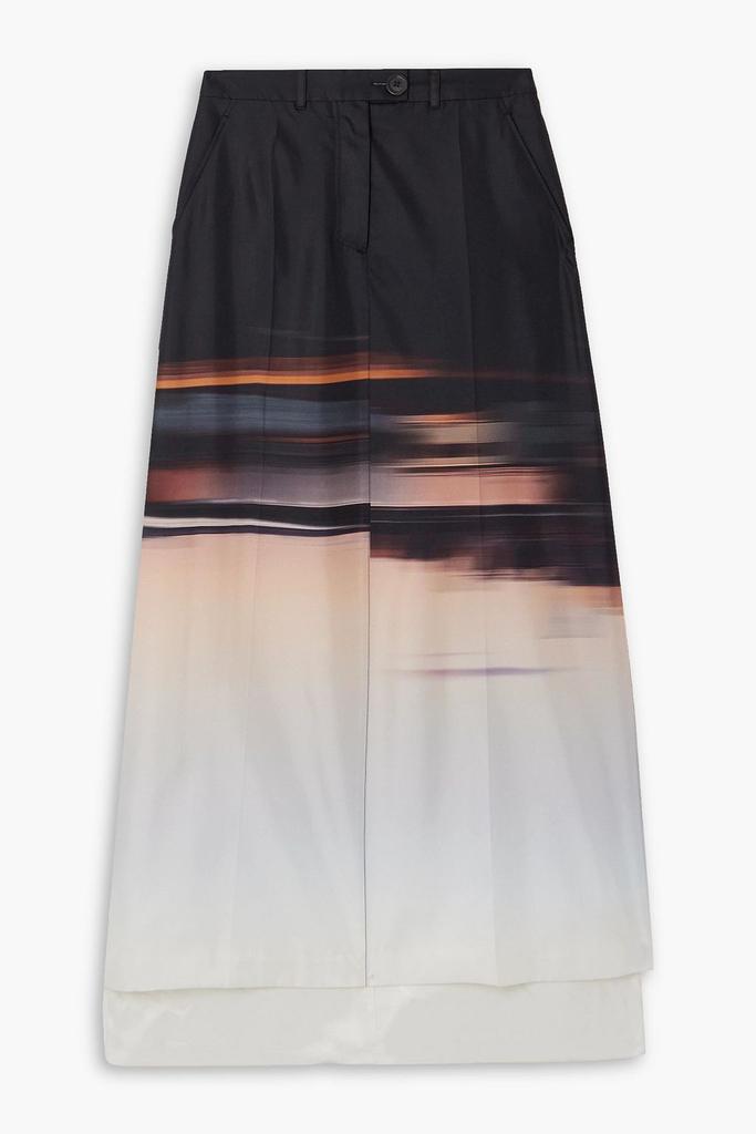 Peter Do Pleated dégradé silk-satin maxi skirt