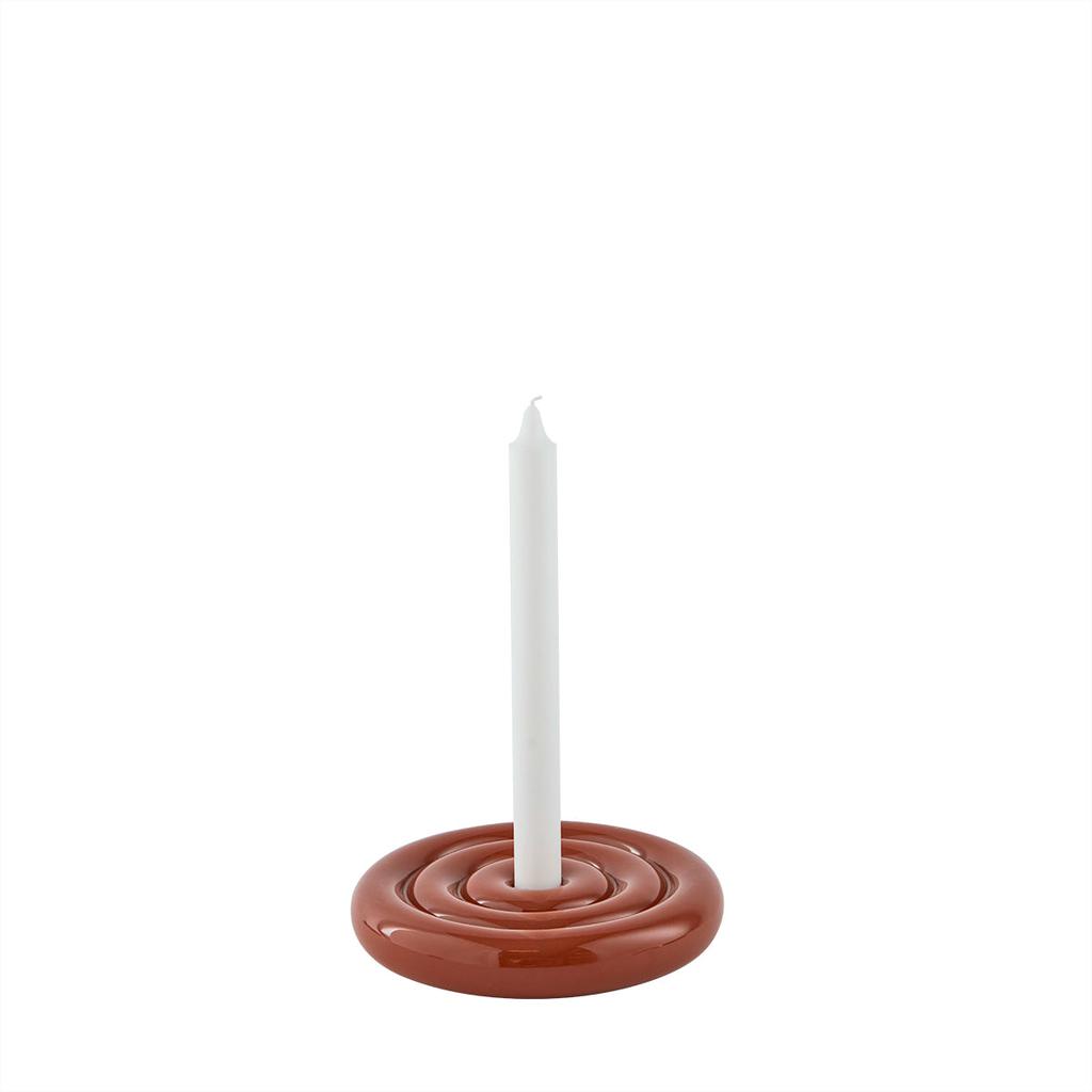OYOY Living Design Bougeoir Orange En Grès Ø17xH2,5cm