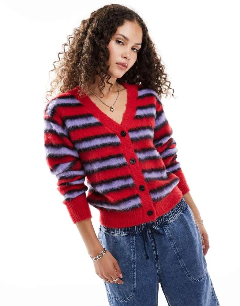 Striped Cardigan Red Cardigan Asos Shop Lioness Head In The Clouds