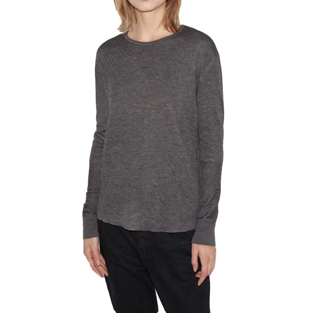 6397 Women Duofold Crew Neck T-Shirt In Gray 1