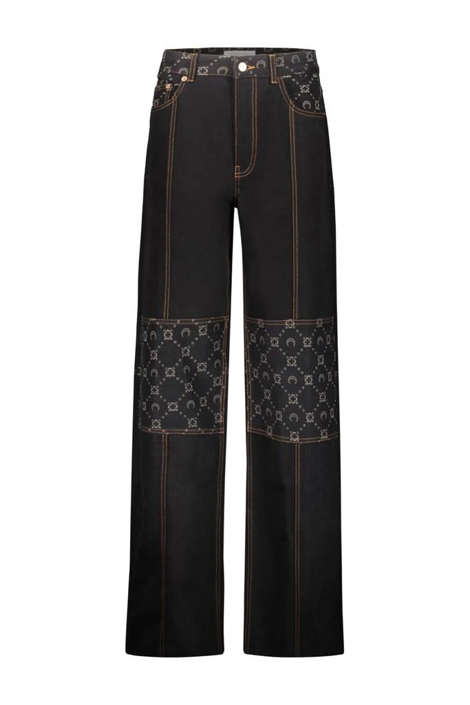 MARINE SERRE Marine Serre Wide-Leg Patchwork Jeans 1