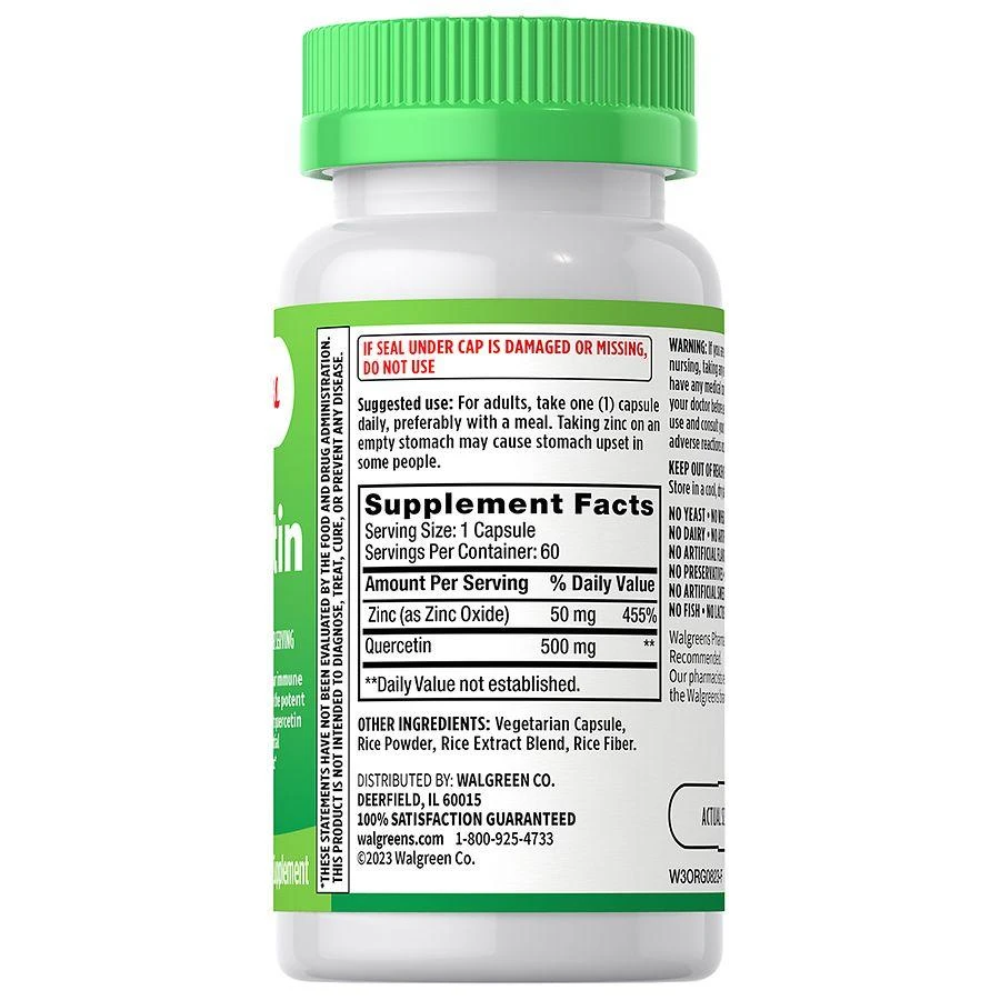 Walgreens Quercetin plus Zinc Capsules 3