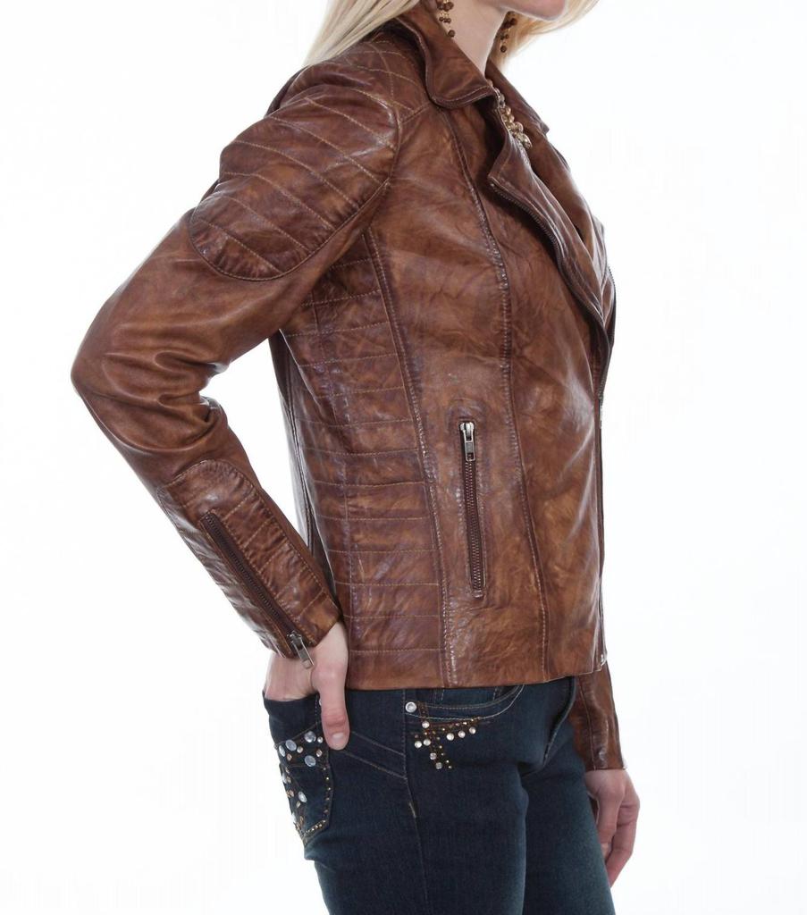 Scully Leather Sanded Jacket In Tan