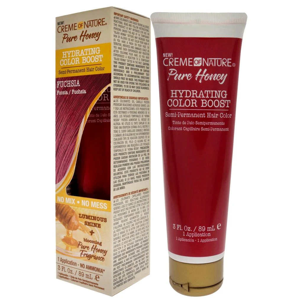 Creme Of Nature Pure Honey Hydrating Color Boost Semi-Permanent Hair Color - Fuchsia by  for Unisex - 3 oz Hair Color 3