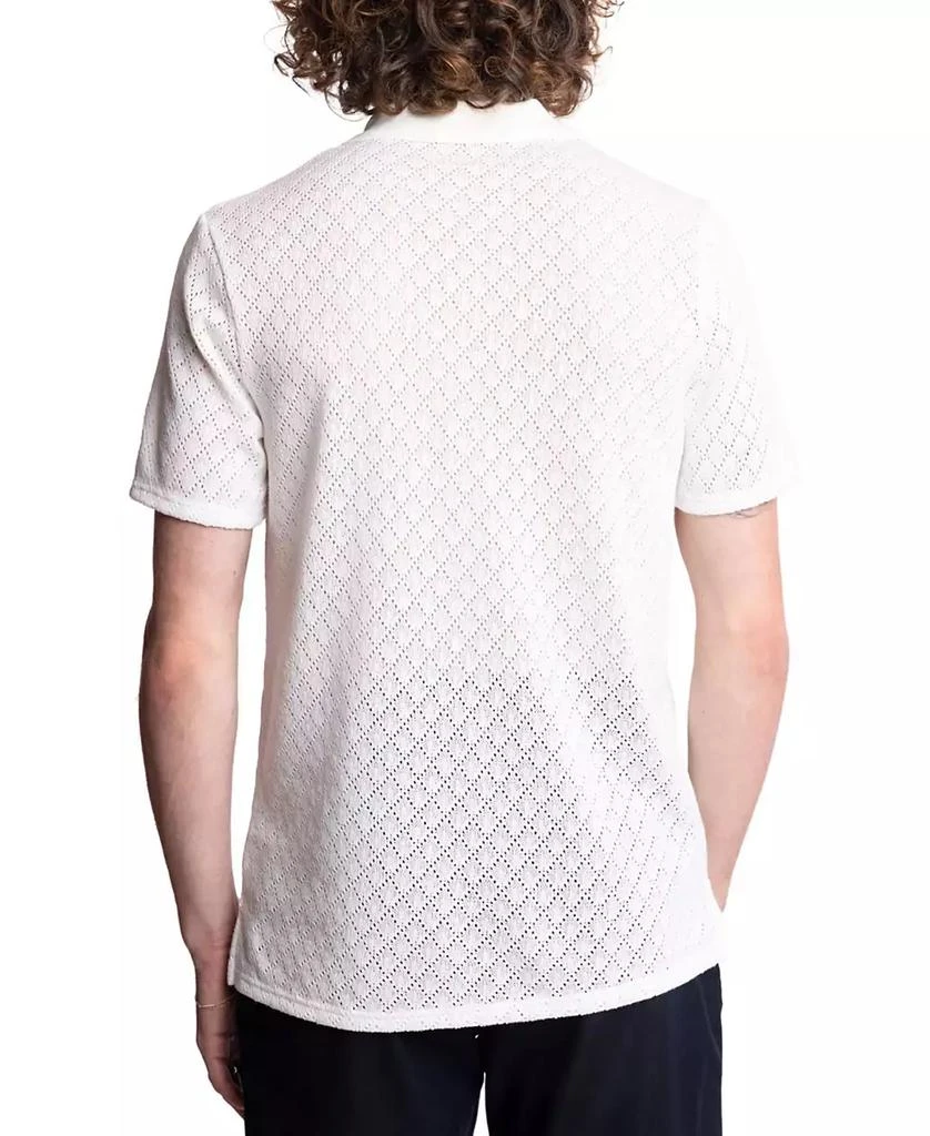 Paisley & Gray Men's Slim Fit Short Sleeve Diamond-Pattern Polo Shirt 4