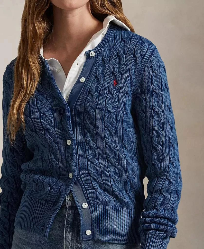 Ralph Lauren Women's Cable-Knit Cotton Cardigan Sweater 3
