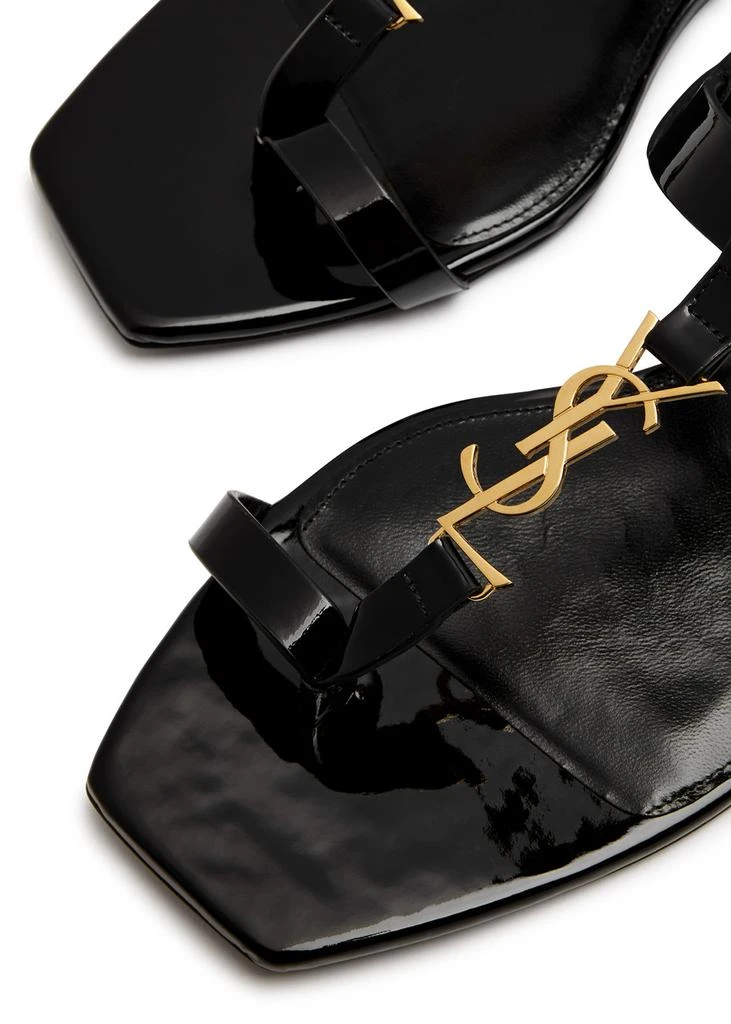 Yves Saint Laurent Cassandra logo patent leather sandals 3