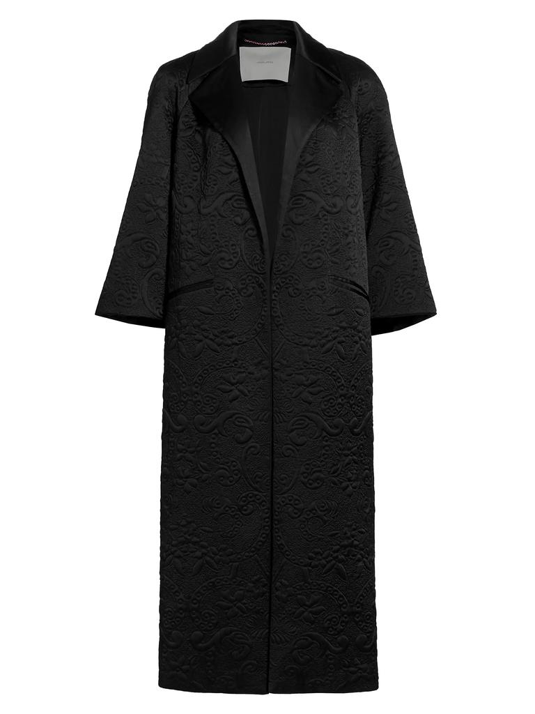 Adam Lippes Paisley Quilted Silk Charmeuse Opera Coat