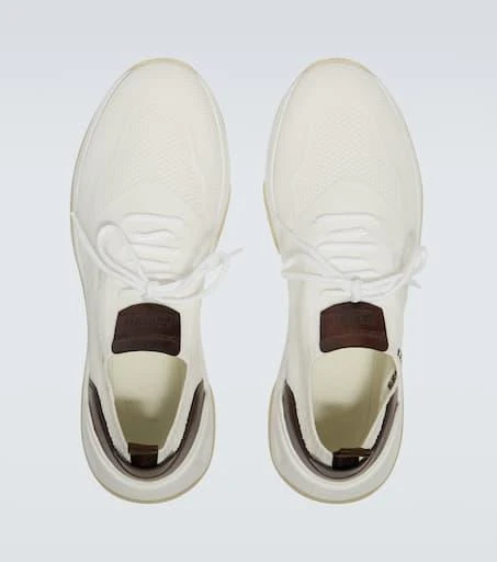 Berluti Shadow knitted leather-trimmed sneakers 4