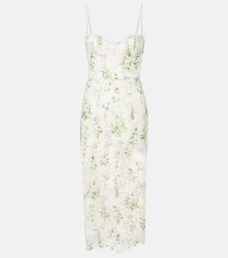 Emalia Sequined Lace Midi-Dress  On Sale Now with Up to 41% Off | Discover  Exclusive Deals & Savings at BeyondStyle  Authentic LOVESHACKFANCY  squareneck|Women's|women's|floral|contemporary|floor-length|sequin|lace |modern|dresses|column gown ...