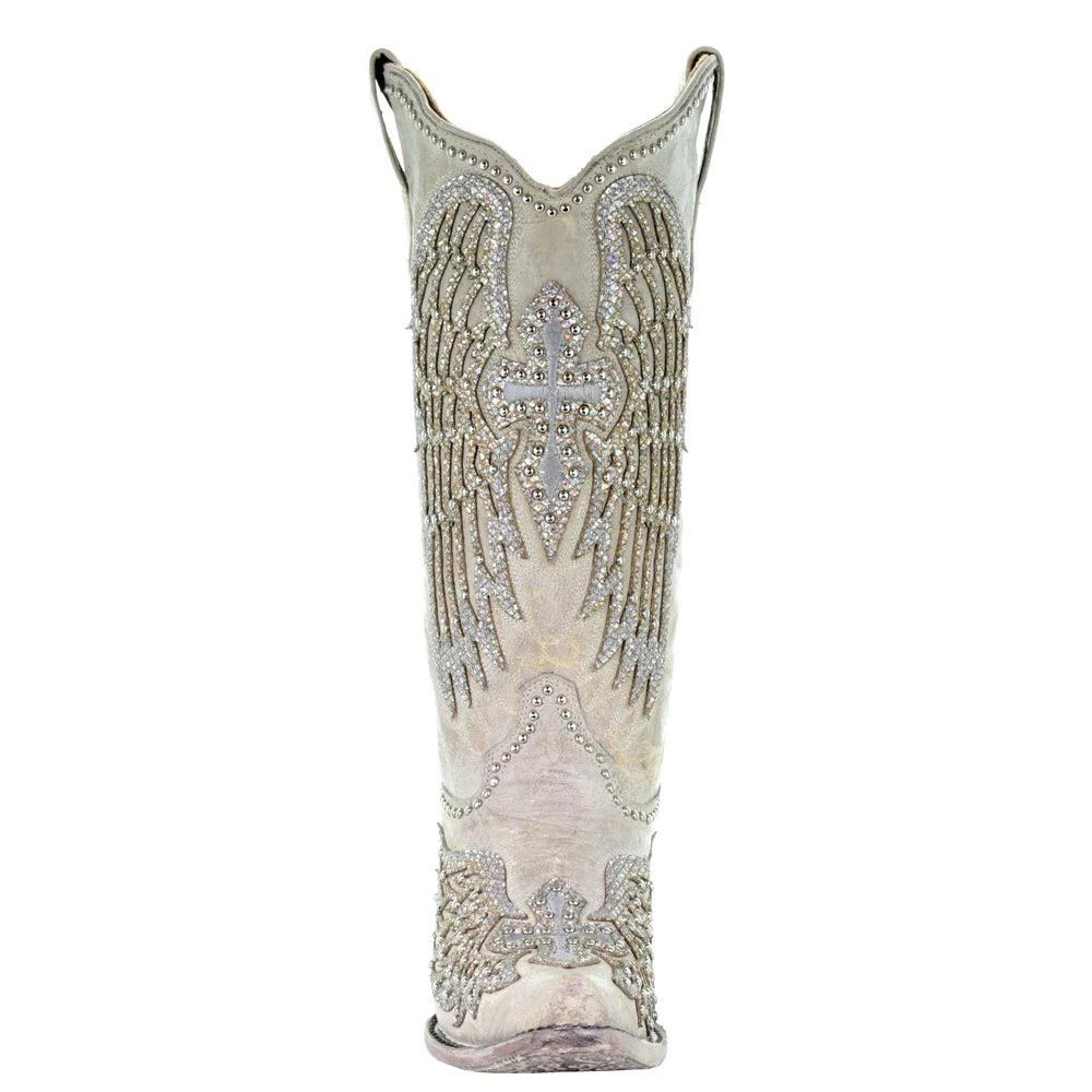 Corral Boots Glitter Cross and Wings Snip Toe Cowboy Boots 5