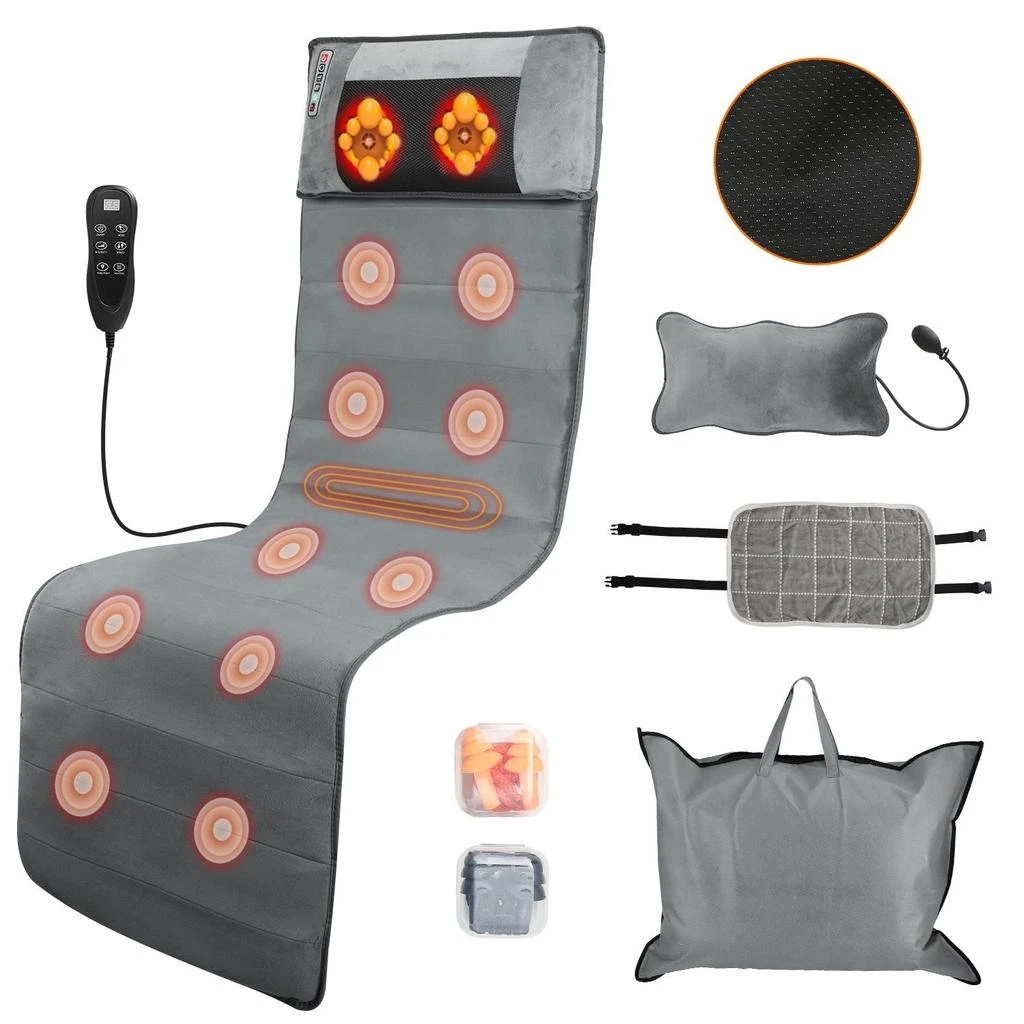 PROXXI Full Body Electric Massage Mat with Heat Vibration Massage Pad Cushion Back Massage Mattress Chair Pad with Neck Massage Pillow with 10 Vibration Motors Timer 4