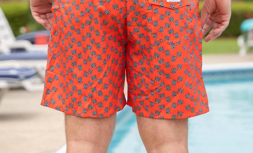 Old South Apparel Old South Apparel - Checkered Flag Lined Swim Trunks