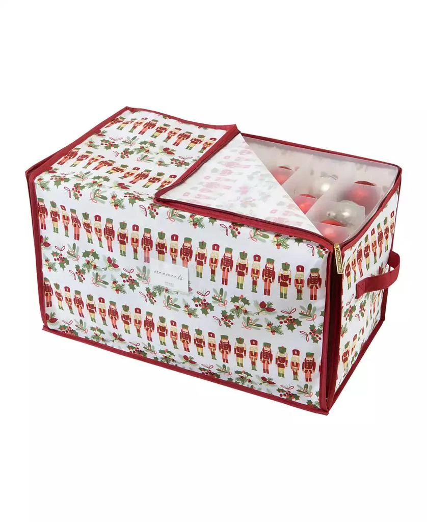 Laura Ashley Nutcracker Print Design 112 Count Stackable Christmas Ornament Storage Box 2