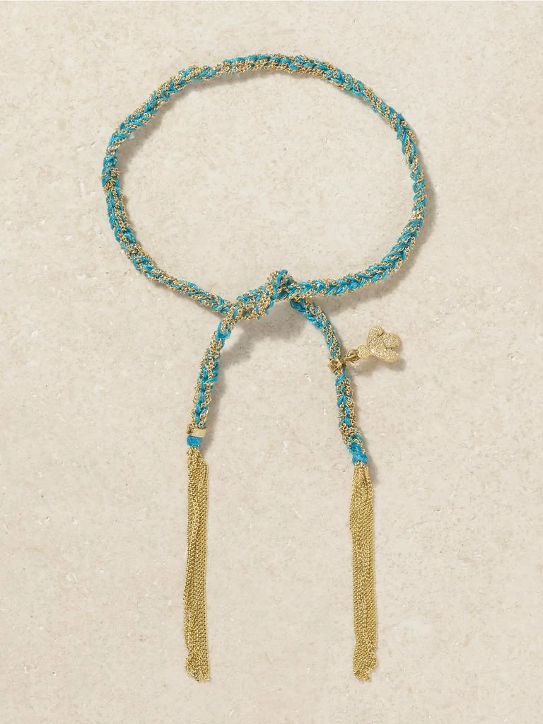 CAROLINA BUCCI Sprezzatura Lucky 18k 黄金真丝友谊手绳 1