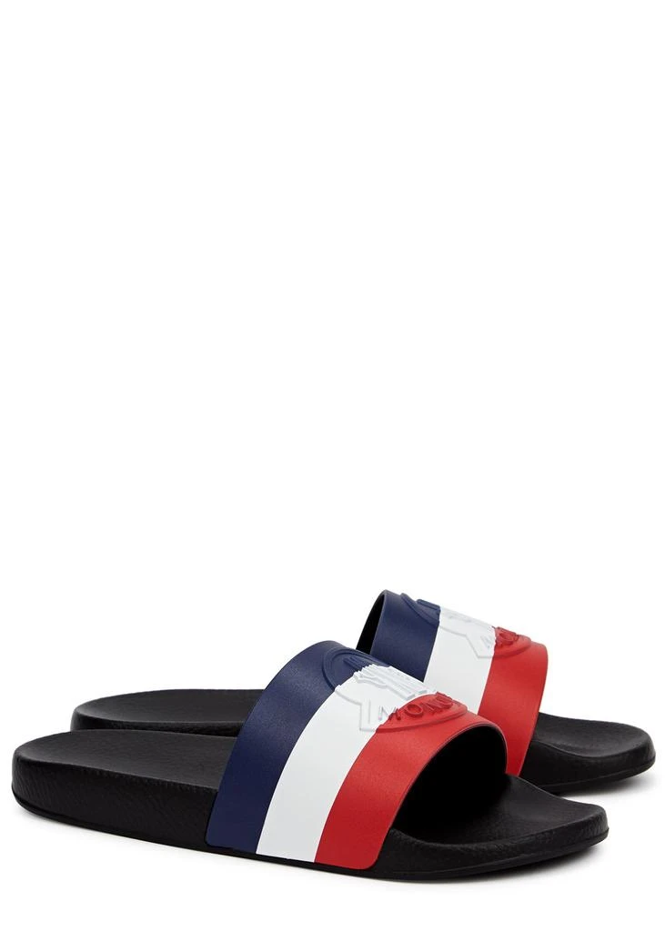 Moncler Basile striped rubber sliders 2