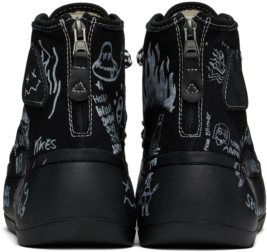 R13 Black Double Grommet Kurt High Top Sneakers 2